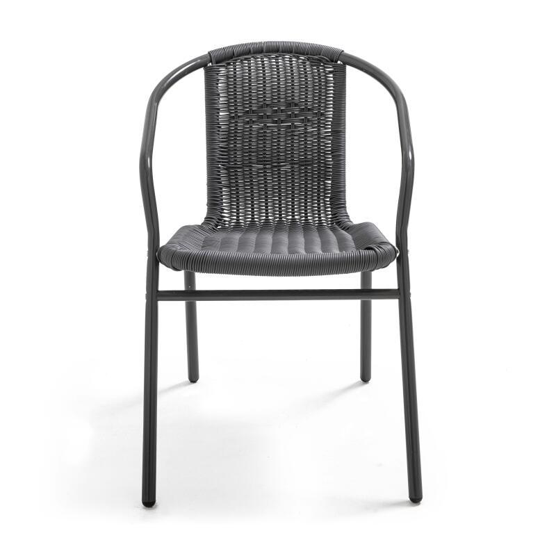 Set di 4 sedie da giardino con braccioli in alluminio e resina