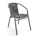Set di 4 sedie da giardino con braccioli in alluminio e resina