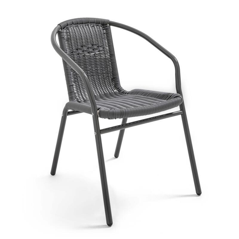 Set di 4 sedie da giardino con braccioli in alluminio e resina