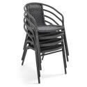 Set di 4 sedie da giardino con braccioli in alluminio e resina
