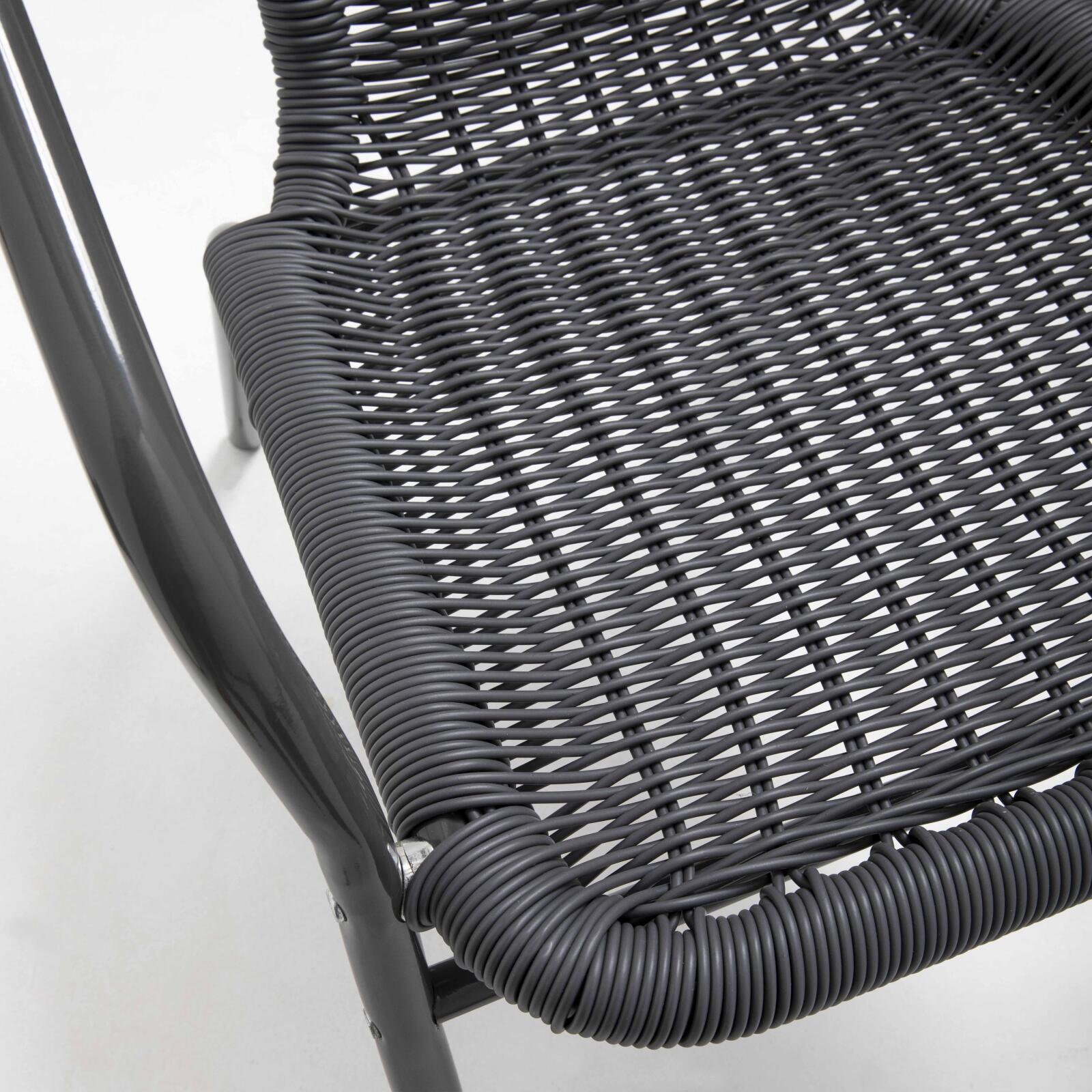 Set di 4 sedie da giardino con braccioli in alluminio e resina