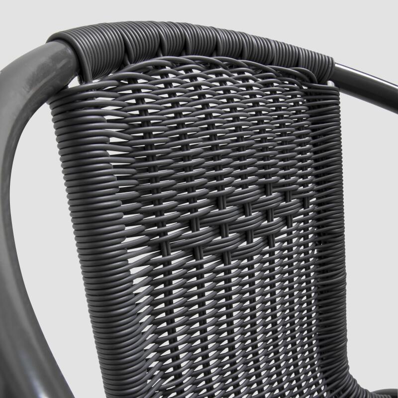 Set di 4 sedie da giardino con braccioli in alluminio e resina