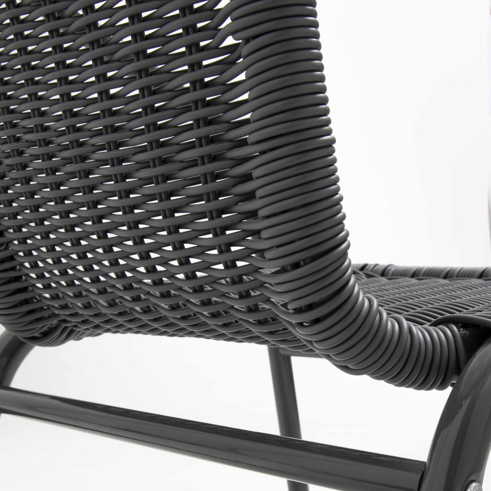 Set di 4 sedie da giardino con braccioli in alluminio e resina