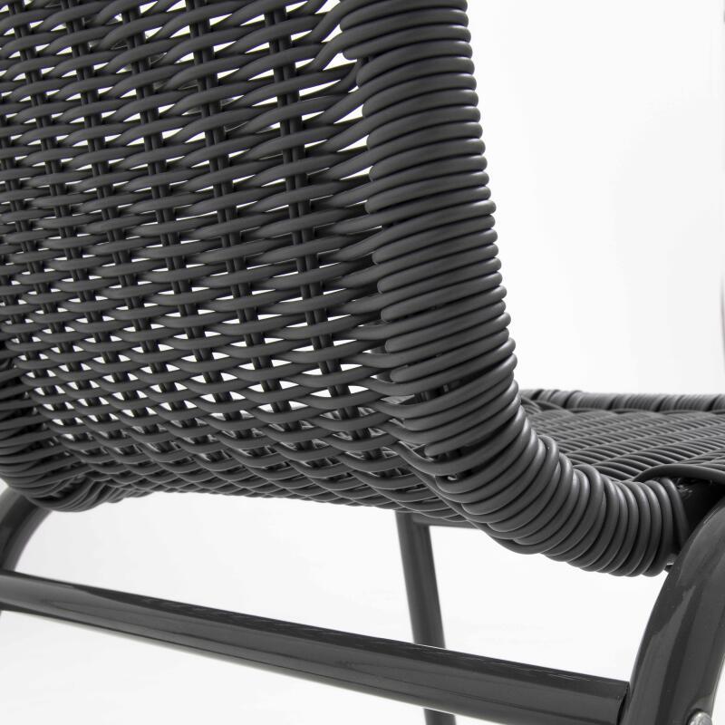 Set di 4 sedie da giardino con braccioli in alluminio e resina