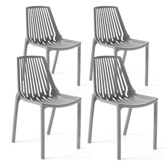 Set di 4 sedie da giardino in plastica