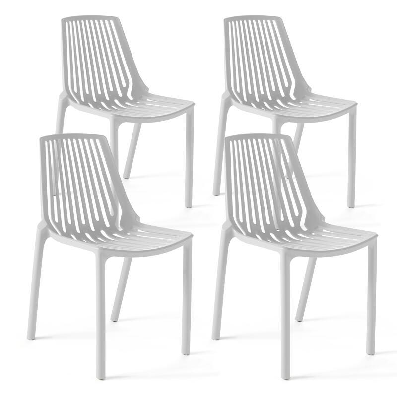 Set di 4 sedie da giardino in plastica 