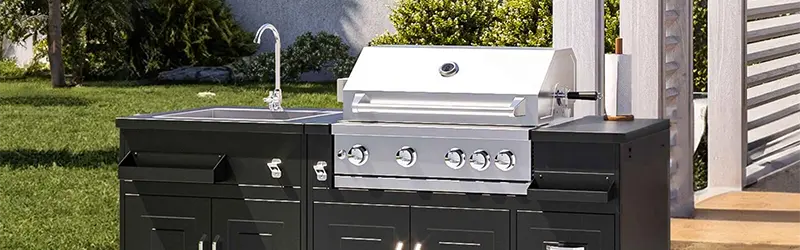 cucina per esterno compatta con 2 moduli