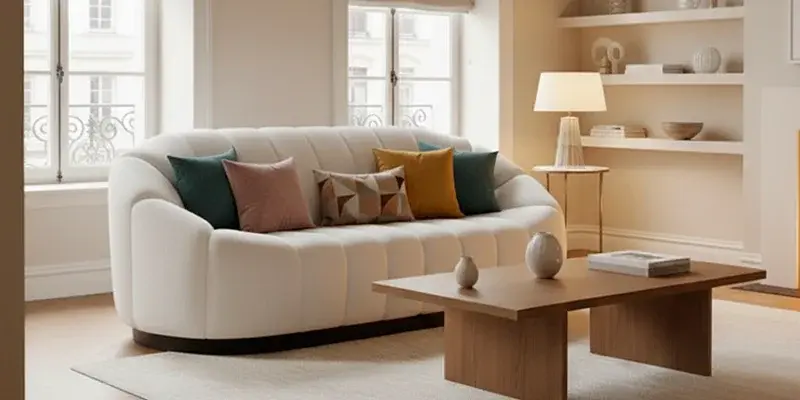 Divano nuvola 2 posti in tessuto bianco