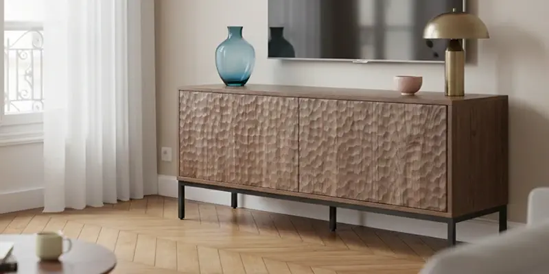 Mobile TV compatto effetto legno 120cm