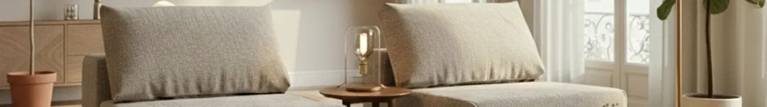 poltrone di divano modulare in tessuto color écru