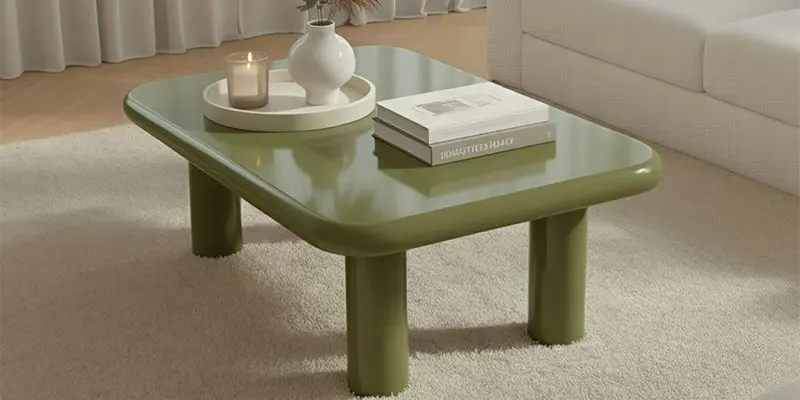 Tavolino da salotto compatto quadrato per piccoli spazi