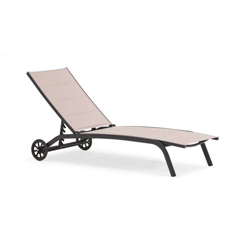 Set di 2 lettini prendisole in alluminio con ruote, reclinabili in 4 posizioni (2/6)