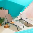 Sdraio da giardino in alluminio e textilene reclinabili 4 posizioni con ruote - Set di 2 - Lifestyle