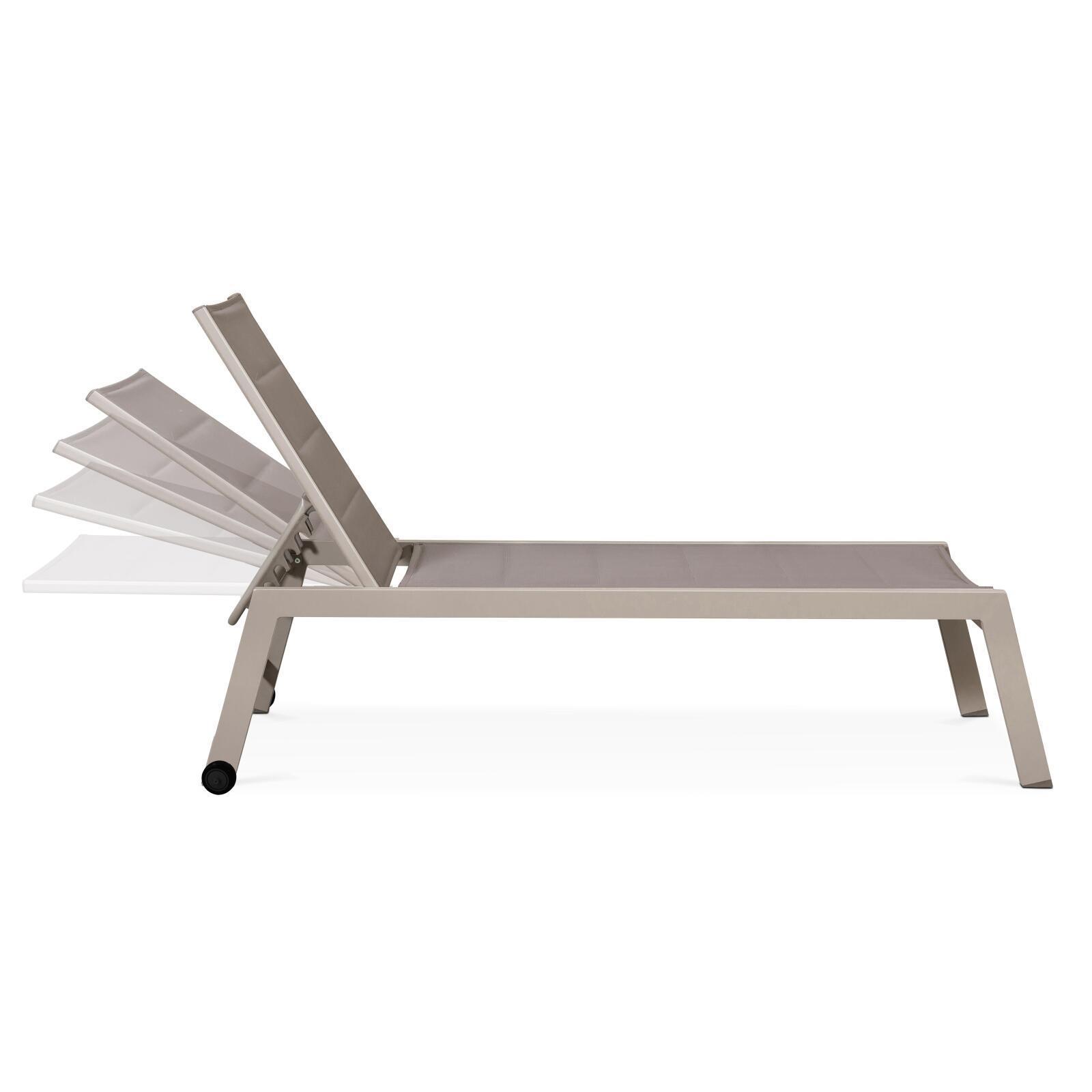 Set di 2 lettini prendisole con ruote, reclinabili in 5 posizioni