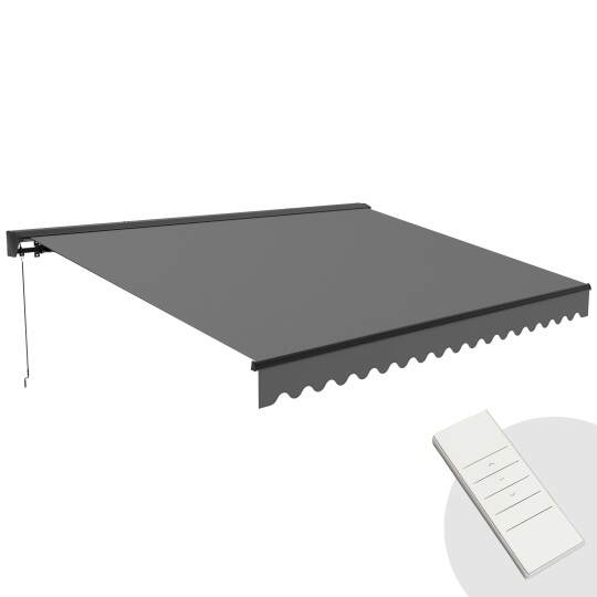 Kavolet Tenda Da Sole Laterale Allungabile, 60x300 Cm, Grigia, Parasole E Antivento Per Balcone E Terrazza