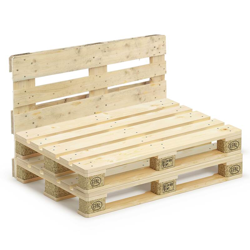 Set divani in pallet + cuscini da giardino (6/7)