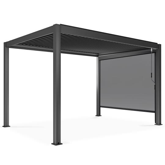 Pergola bioclimatica autoportante in alluminio di 3x4 m con 1, 2 o 3 tende da sole