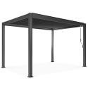 Pergola bioclimatica autoportante in alluminio di 3x4 m con 1, 2 o 3 tende da sole