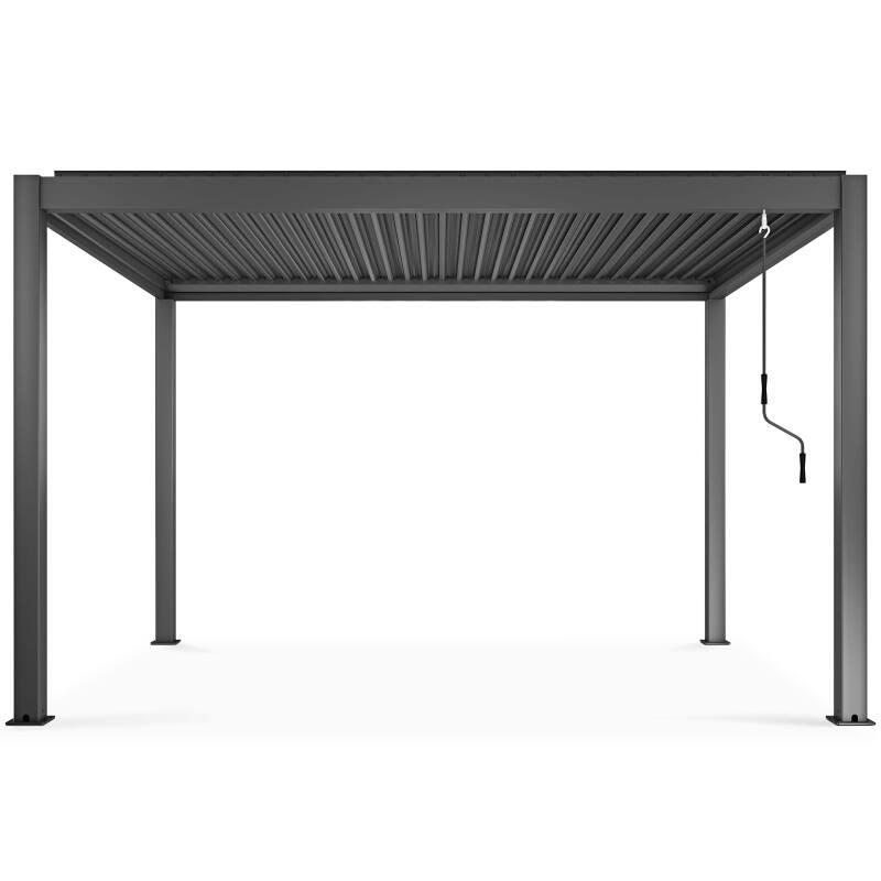 Pergola bioclimatica autoportante in alluminio di 3x4 m con 1, 2 o 3 tende da sole (6/10)
