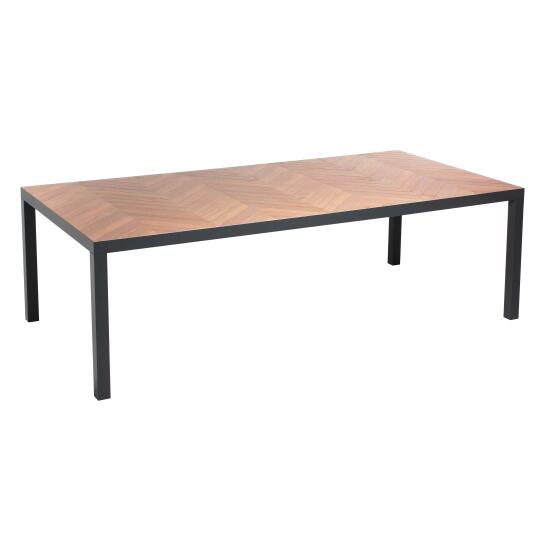 Tavolo da giardino in ceramica effetto legno a spina di pesce (241 x 121 x 74 cm)