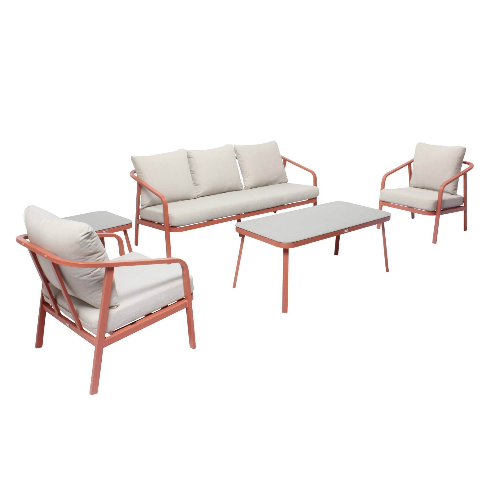 Salotto da giardino in alluminio a 5 posti