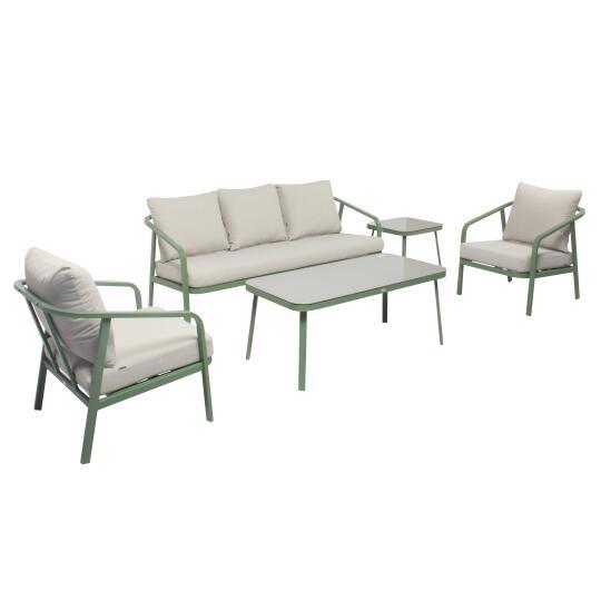 Salotto da giardino in alluminio a 5 posti