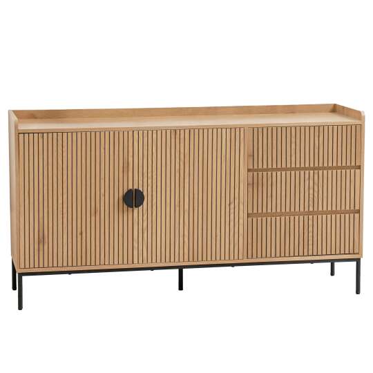 Credenza 2 ante e 3 cassetti in acciaio e MDF decoro melaminico 150 cm