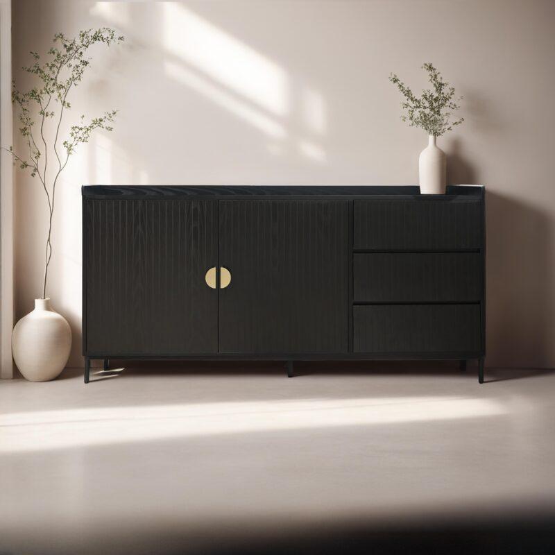 Buffet 2 ante 3 cassetti effetto doghe 150 cm - Lifestyle