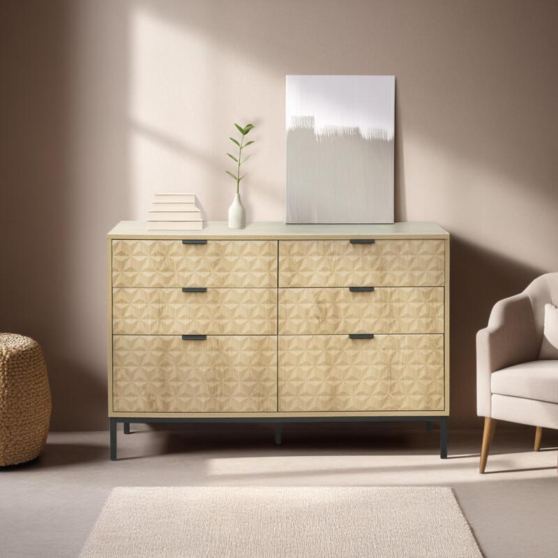 Cassettiera con 6 cassetti in MDF nobilitato decoro 112 cm