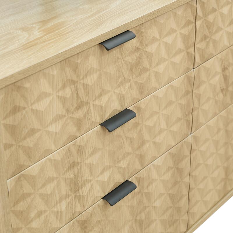 Cassettiera con 6 cassetti in MDF nobilitato decoro 112 cm (6/7)