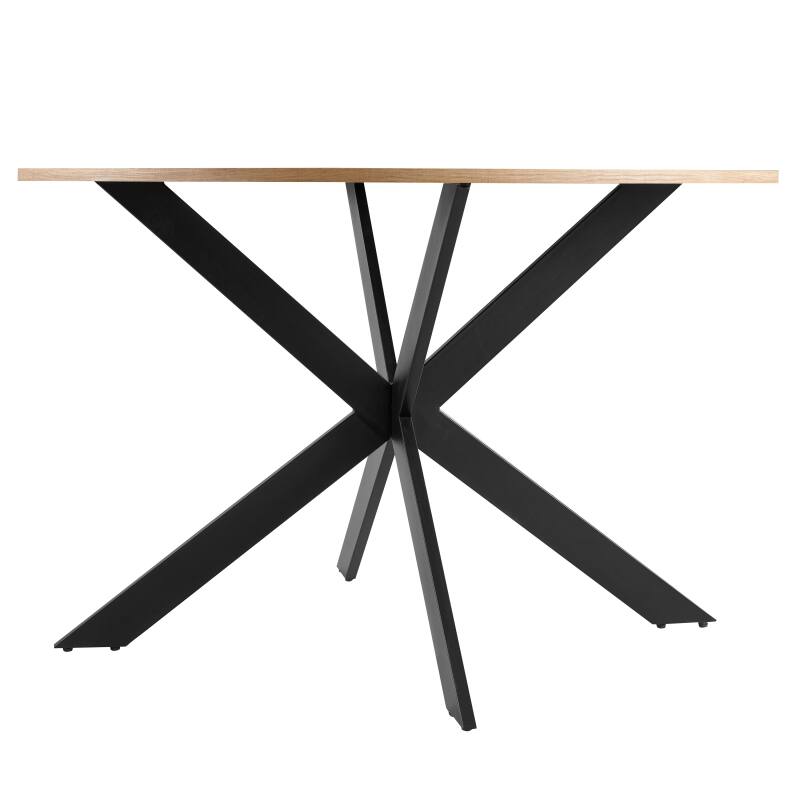 Tavolo da pranzo rotondo Ø 75,5 cm in MDF con lamina di alluminio (4/6)