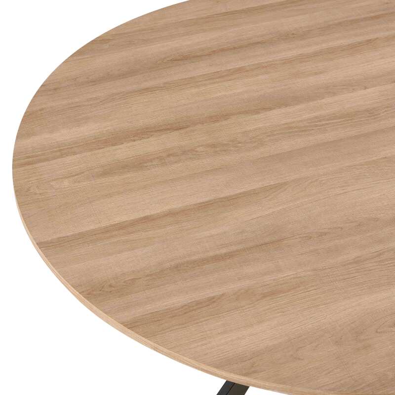 Tavolo da pranzo rotondo Ø 75,5 cm in MDF con lamina di alluminio (5/6)