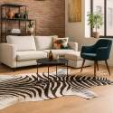 Tappeto imitazione pelle di zebra 155 x 190 cm