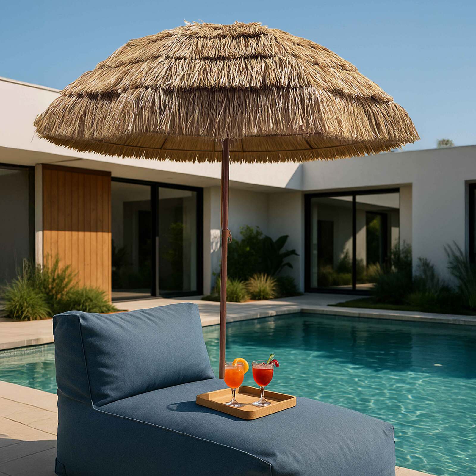 Ombrellone con palo centrale rotondo inclinabile  Ø1,95 m