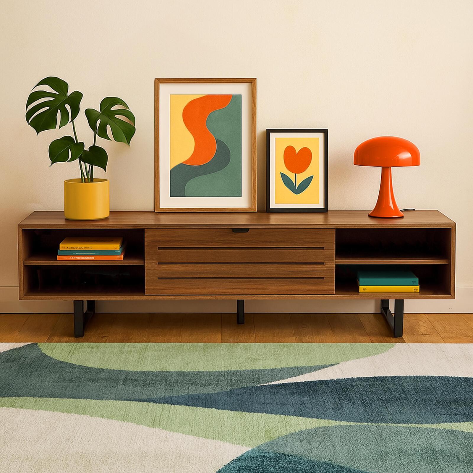 Mobile TV 160 cm effetto legno industriale