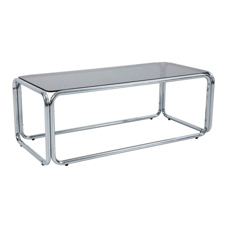 Tavolino da salotto in vetro temperato rettangolare 110x50 cm