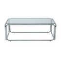 Tavolino da salotto in vetro temperato rettangolare 110x50 cm