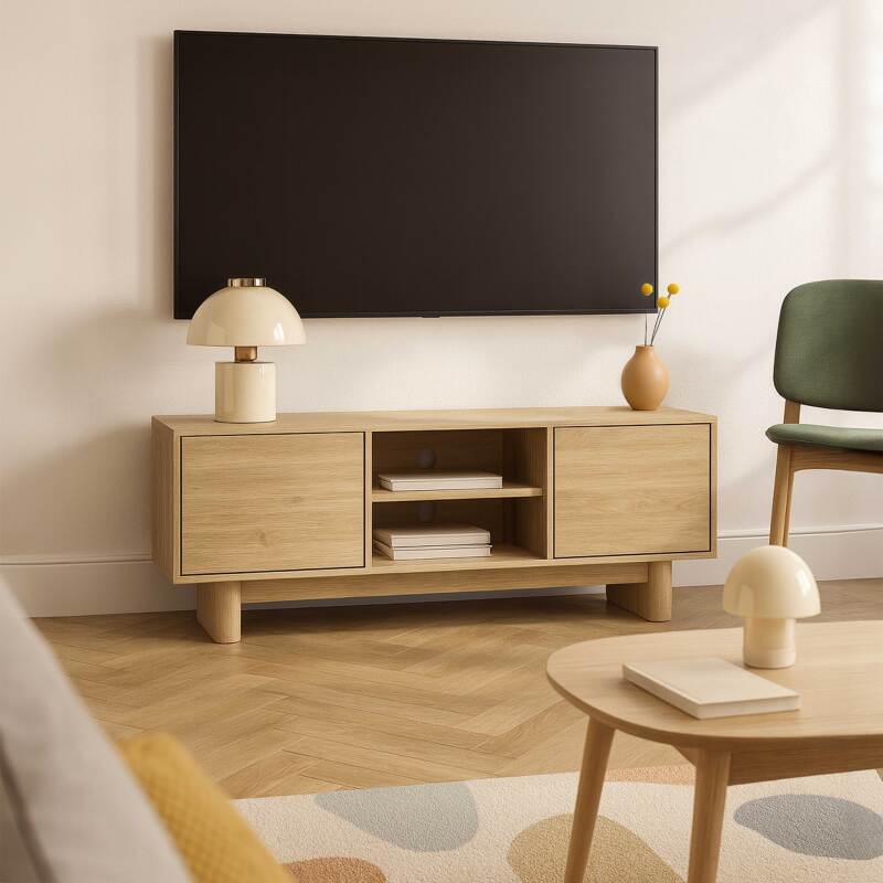 Mobile TV effetto legno 160 cm stile scandinavo (5/6)