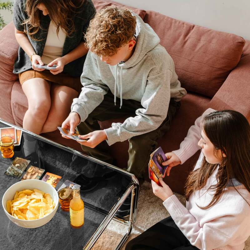 Tavolino da salotto in vetro temperato quadrato 90x90 cm