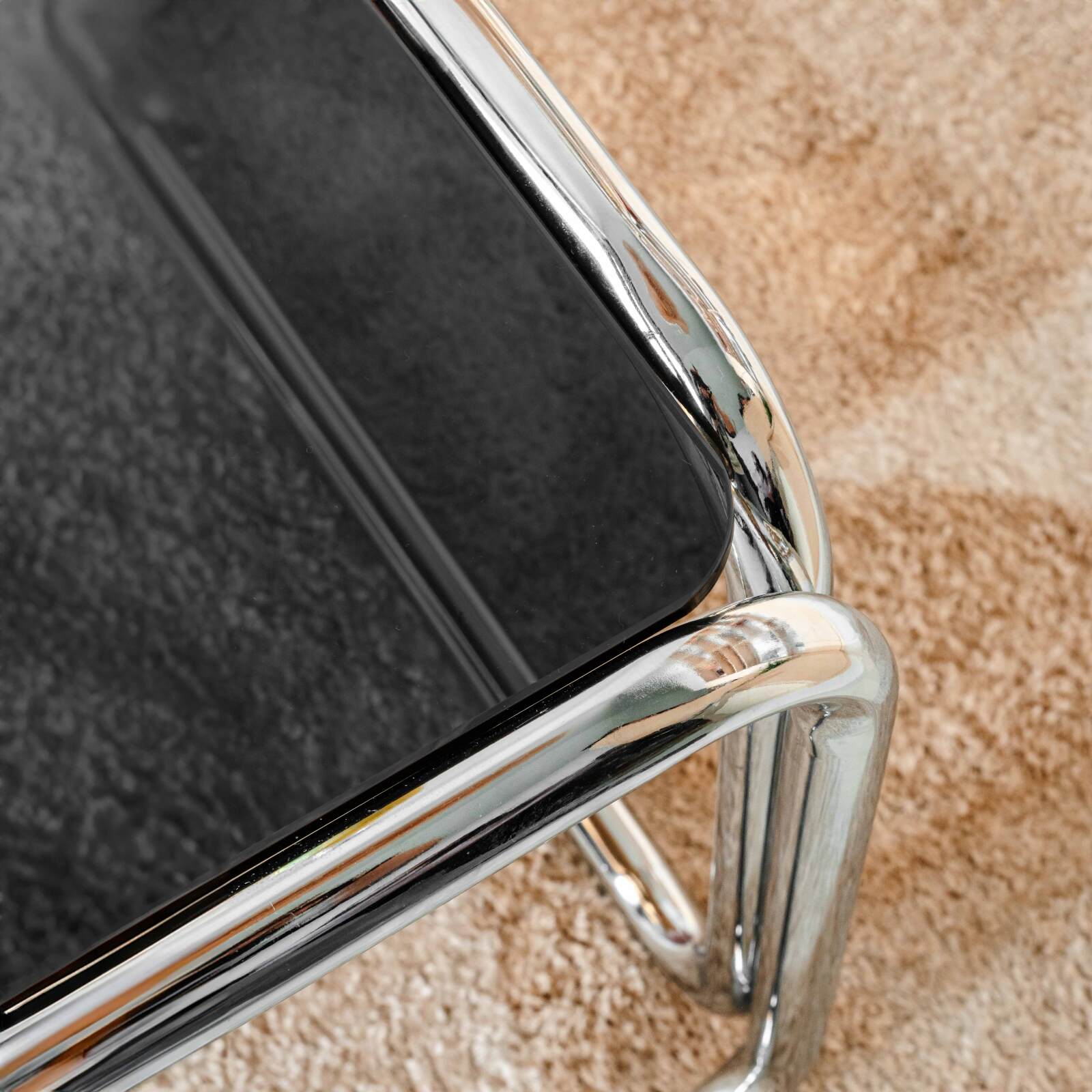 Tavolino da salotto in vetro temperato quadrato 90x90 cm