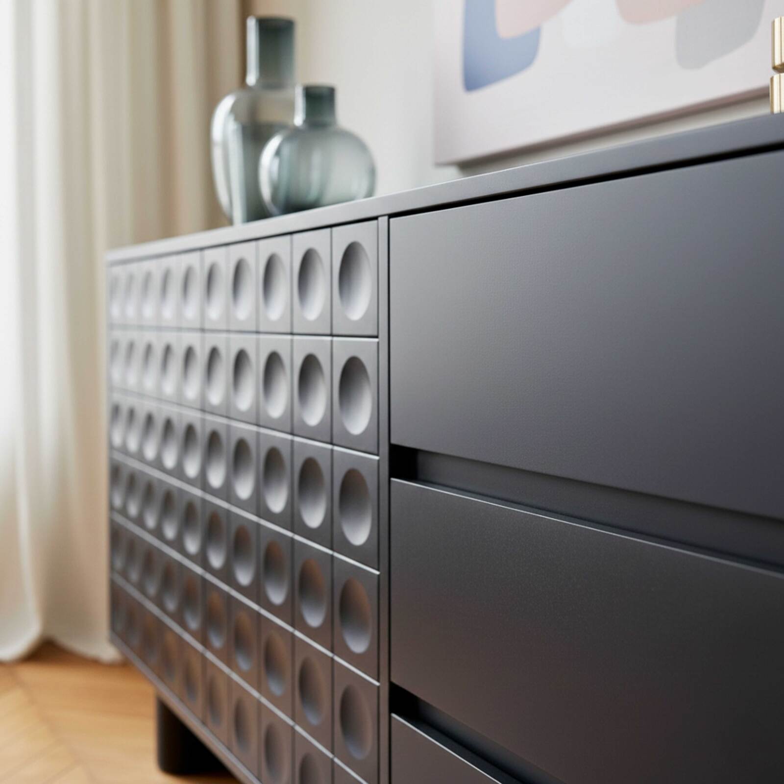 Buffet tinta unita 2 ante 3 cassetti 160 cm