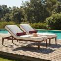 Sdraio da giardino in alluminio effetto legno reclinabili 4 posizioni con cuscino - Set di 2 - Lifestyle
