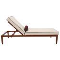 Sdraio da giardino in alluminio effetto legno reclinabili 4 posizioni con cuscino - Set di 2