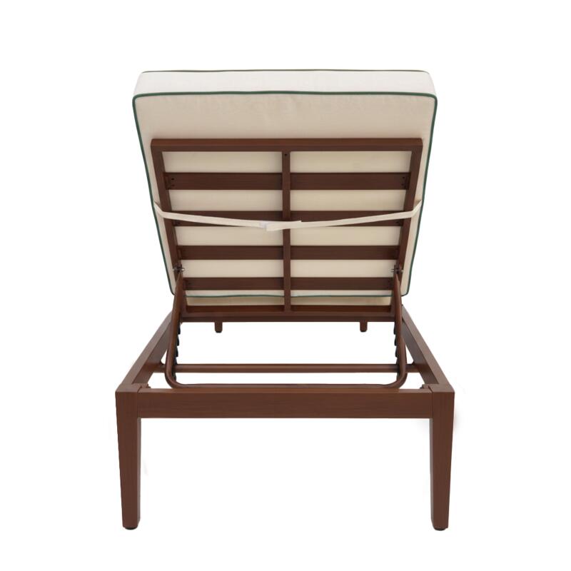 Sdraio da giardino in alluminio effetto legno reclinabili 4 posizioni con cuscino - Set di 2 (5/7)