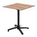 Tavolo da giardino bistrot quadrato reclinabile in alluminio nero per 4 persone 60x60 cm