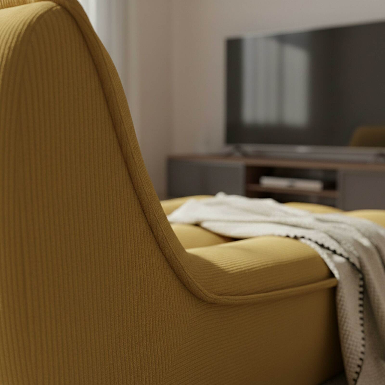 Chaise longue in tessuto per divano modulare