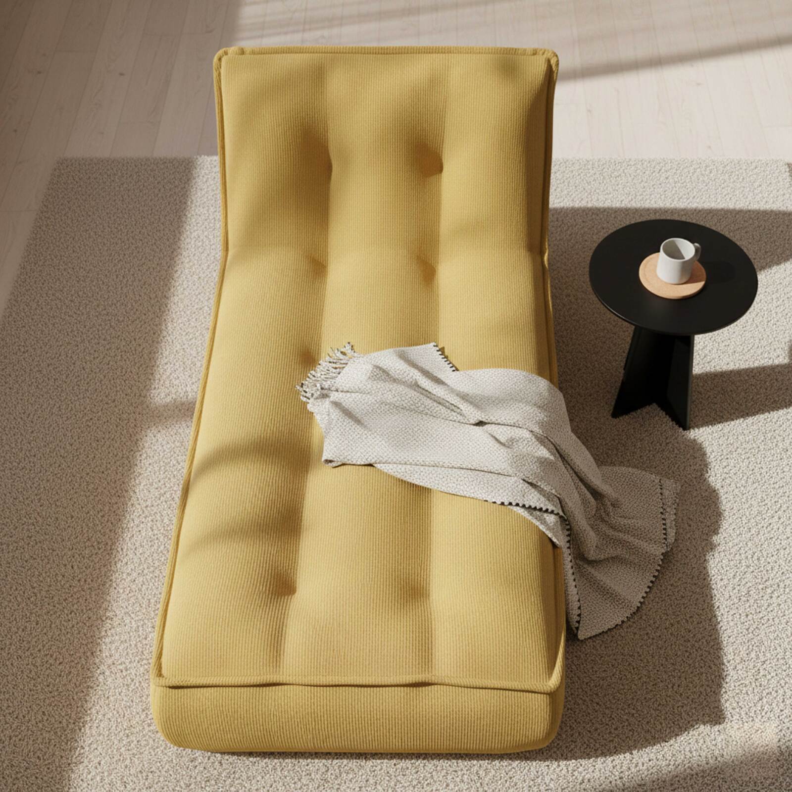 Chaise longue in tessuto per divano modulare