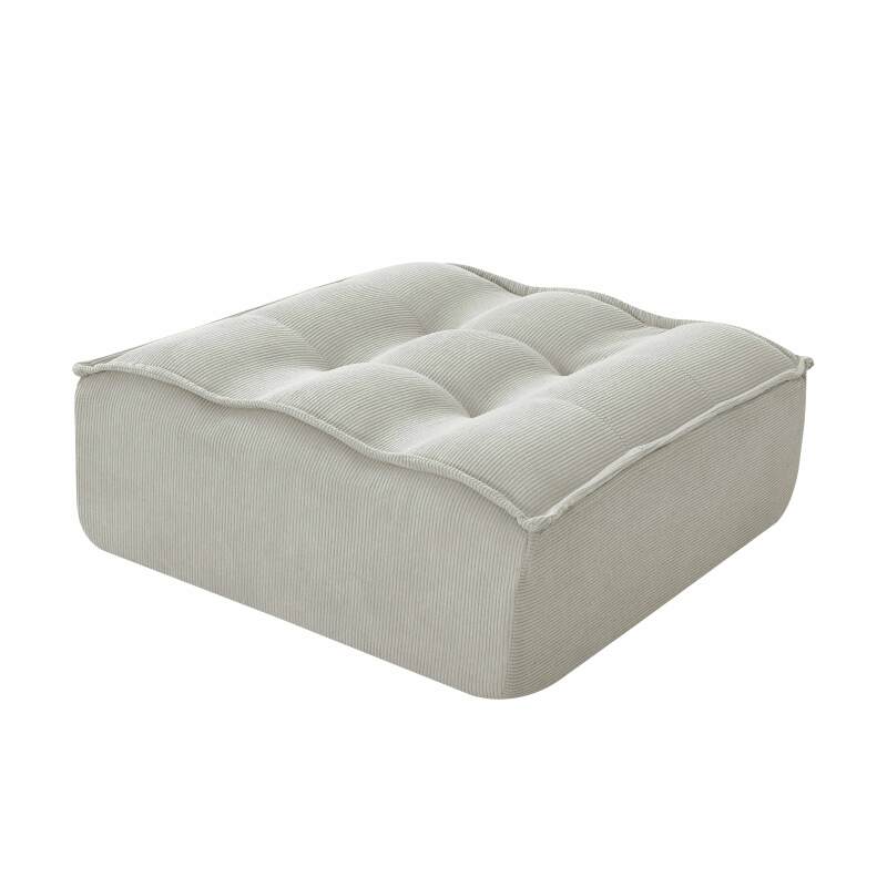 Divano modulare 3 posti in tessuto a coste con pouf (4/7)