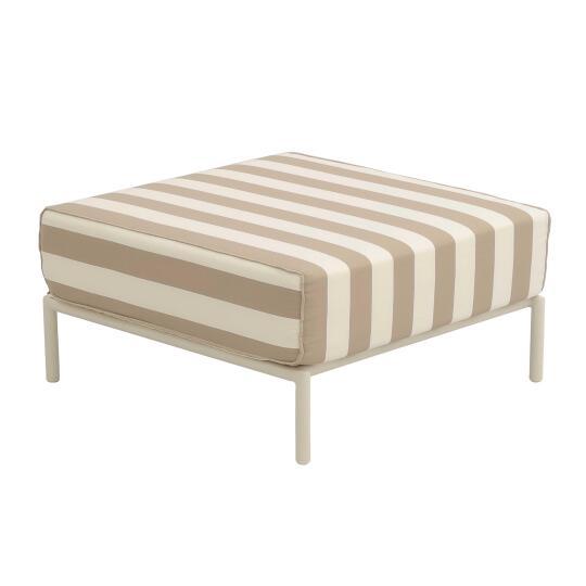 Pouf a righe per divano modulare da esterno