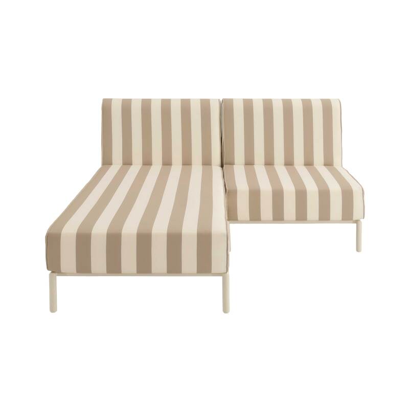 Divano modulare da esterno a righe 2 posti con 1 poltrona e 1 chaise longue (4/8)